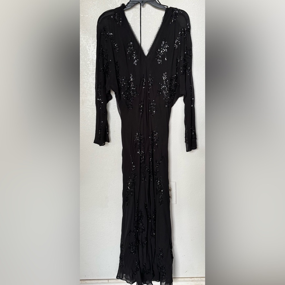 Zara Black Sequin Long Sleeve Dress